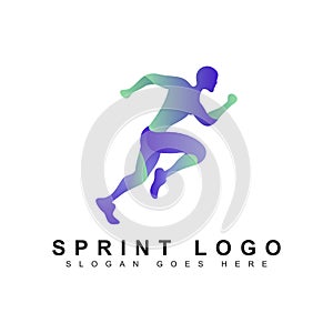 fast run logo illustration vector. creative sprint logo design.