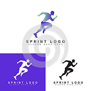 fast run logo illustration vector. creative sprint logo design. eps2