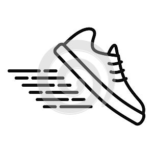 Fast run shoe icon outline vector. Velocity delivery