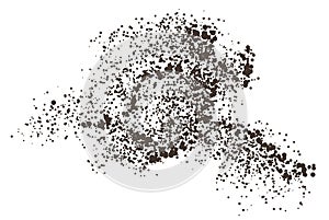 Fast running man abstract illustration. Divergent particles vector concept