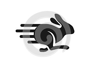 Fast running rabbit logo vector photo