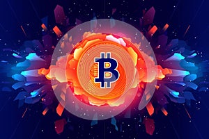 Fast and secure bitcoin transactions in DeFi\'s lightning network representation photo