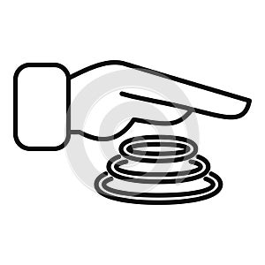 Fast security scan icon outline vector. Palm security