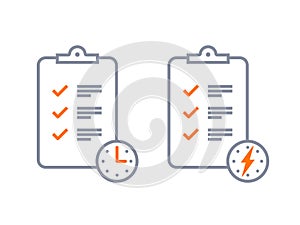 Fast service brief checklist survey vector icon