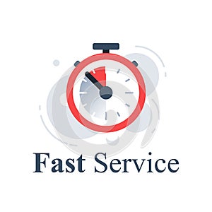 Fast service concept, last minute stopwatch, time clock, deadline timer, last offer countdown, quick order delivery