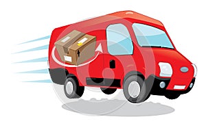 Fast shipping courier van