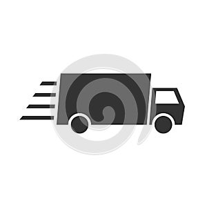 Fast shipping delivery truck flat vector icon. For your web site design, logo, app, UI. illustration