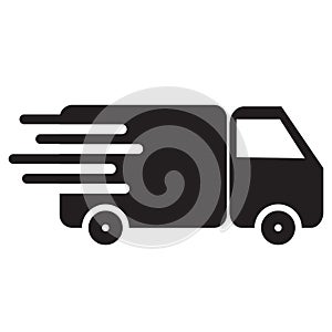 Fast shipping delivery truck icon on white background. Delivery truck sign. fast delivery symbol. flat style