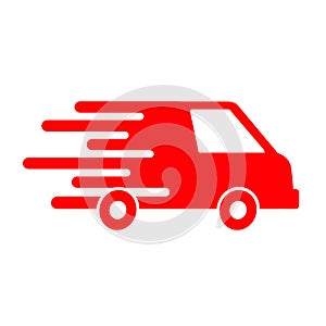 Fast shipping delivery truck, shipping service - vector