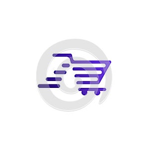 Fast shop, shopping cart, trolley, online shop logo Ideas. Inspiration logo design. Template Vector Illustration. Isolated On