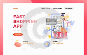 Fast Shopping App Web Page Header