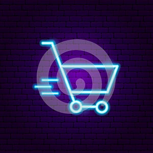 Fast Shopping Cart Neon Sign