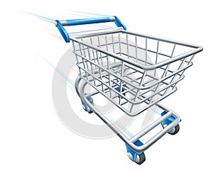 Fast Shopping Cart Trolley At High Speed