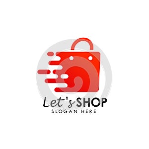 fast shopping logo icon design. lets shopping logo designs template