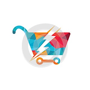 Fast Shopping vector logo design.