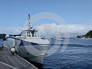 Fast and Sleek Ferry Boat at Dock