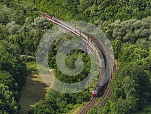 Fast sloavakia train from Skalka view point near Kysak station