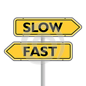 Fast or slow road sign
