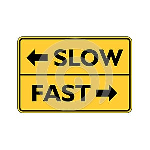 Fast or slow road sign