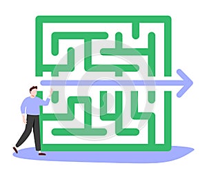 Fast solution as successful and effective problem overcome tiny person concept. Symbolic business