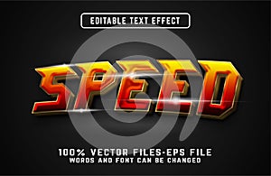 Fast speed 3d text effect. editable text effect premium vectors