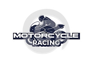 Fast Speed Biker Racing Bike Motorcycle Sport Club Competition Logo Design