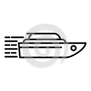 Fast speed boat icon outline vector. Race high run