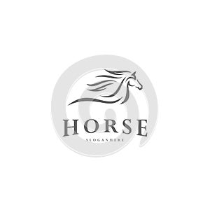 Fast speed horse logo design vector. Horse logo template