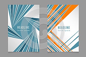 Fast speed lines business brochure flyer design template in 80s style