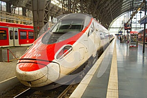 Fast speed train Frankfurt Germany