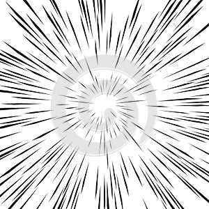 Fast speed warp vector effect. Lines zoom fade converging background