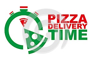 Fast Speedy Pizza Delivery Vector Drawing Sign