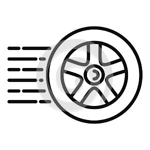 Fast sport tyre icon outline vector. Velocity race