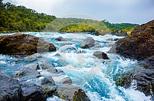 Fast steam of the mountain river