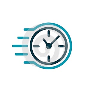 Fast stopwatch line icon. Fast delivery shipping service sign. Speed clock symbol urgency, deadline, time management, competition