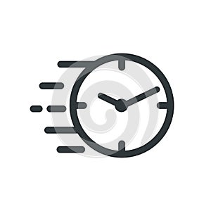 Fast stopwatch line icon. Fast time sign. Speed clock symbol urgency, deadline, time management, competition sign