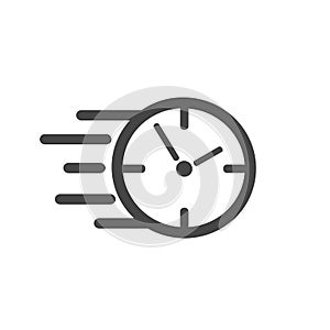 Fast stopwatch line icon. Fast time sign. Speed clock symbol urgency, deadline, time management, competition â€“ vector