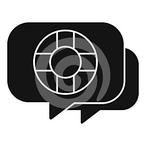 Fast support chat icon simple vector. Online app info