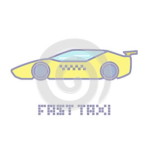 Fast taxi service icon