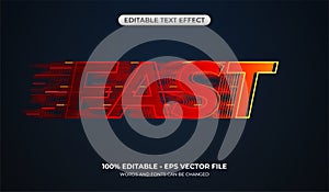 Fast text effect. Editable speed automotive text effect