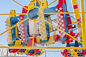 A Fast Thrill Ride At A Traveling Carnival