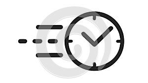 Fast Time Clock Flat Vector Icon for Urgency and Efficiency, vector design Generative AI