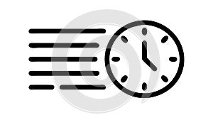 Fast Time Clock Speed Lines Deadline Icon Vector, vector design Generative AI