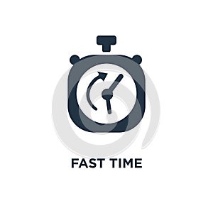 fast time icon. stop watch speed concept symbol design, quick delivery, express and urgent services, deadline and delay vector