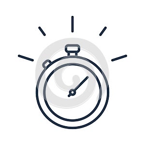 Fast time stop watch, limited offer and deadline concept, vector line icon