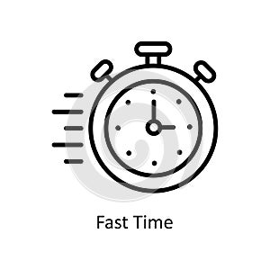 Fast Time vector outline Icon Design illustration. Business And Management Symbol on White background EPS 10 File