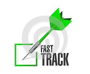 fast track check dart sign concept photo