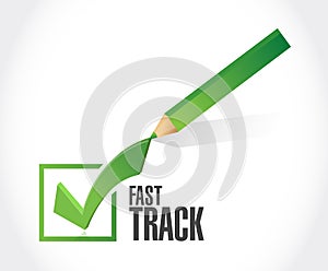 fast track check mark sign concept photo