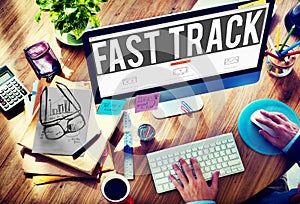 Fast Track Increase Improvement Development Raising Concept photo