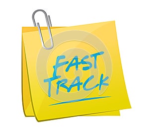fast track memo post sign concept photo